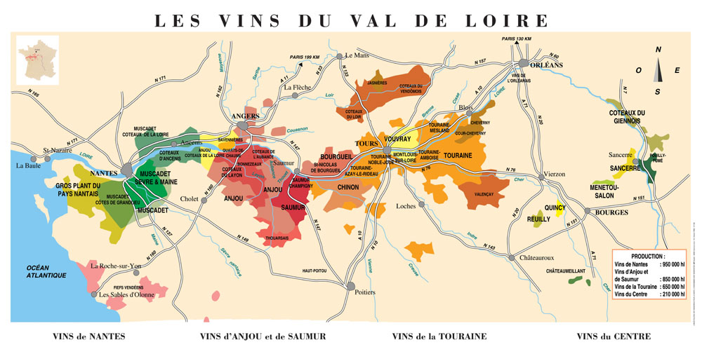 La Cave Et L AOP Vouvray Cave De Vouvray   Carte  Toute Loire Grande 10001 