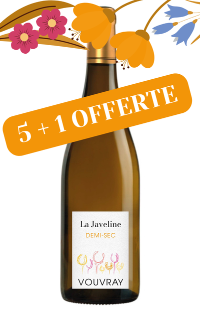 5+1 offerte ! Vouvray demi-sec La Javeline 2023